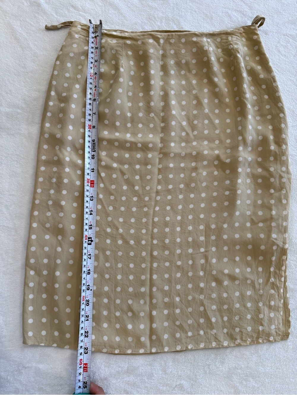 Vintage Newport News 100% Silk Polka Dot Midi Skirt Size 6 Quiet Luxury - Picture 5 of 8